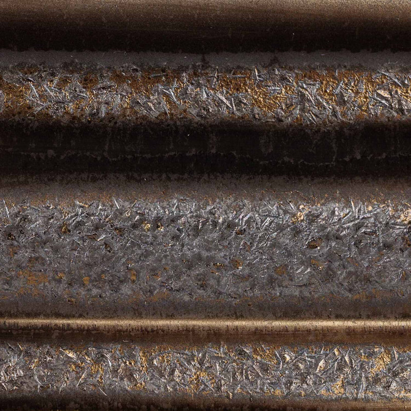 Nabi 2x6 Crackled Glossy Glass Chair Rail Liner, Metallic Copper Brown