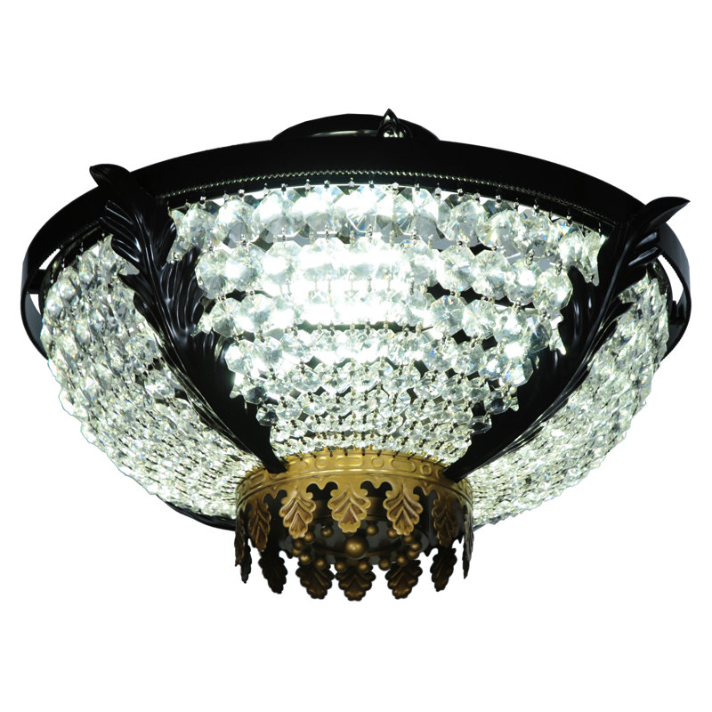 Elegant Black Crystal 3-Light Globe for Indoor/Outdoor Use