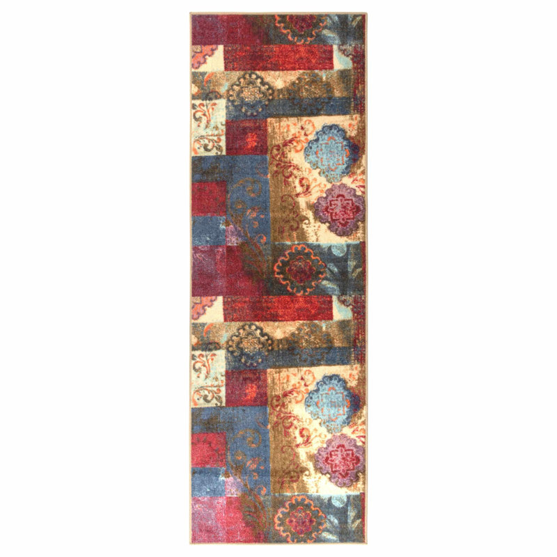 Tapis médaillon floral 100% nylon Emory, Tapis de couloir 2 pi 7 po x 8 pi