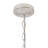 4 - Light Whitewashed Drum Chandelier with Palm Leaf Detailing and Fabric Shade