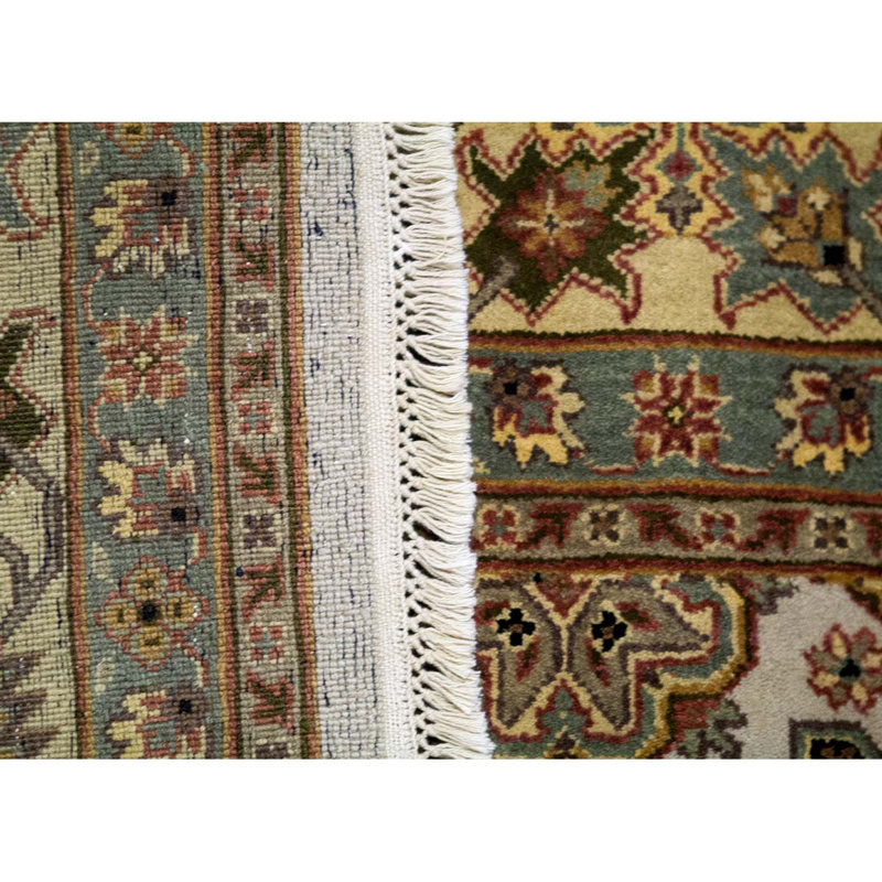 Dharma Oriental Area Rug in Ivory/Black/Khaki/Yellow/Teal