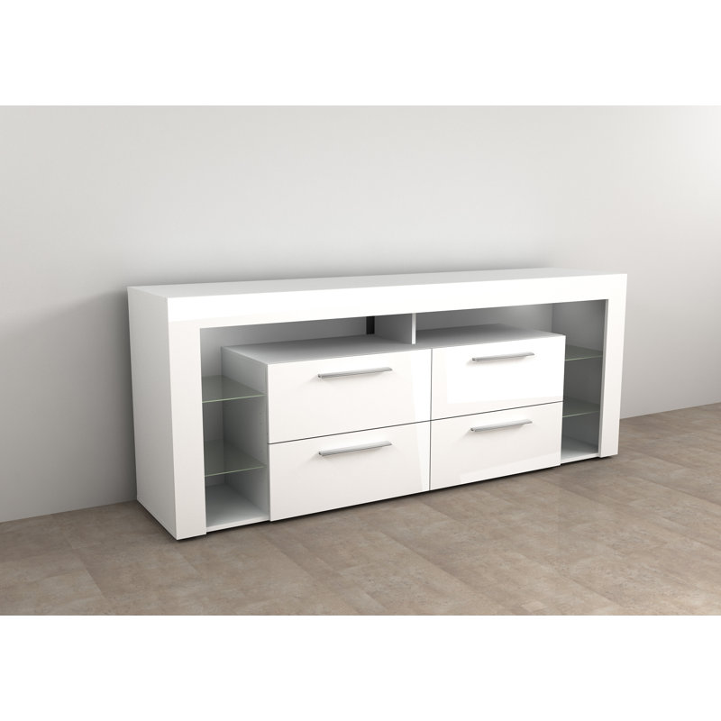 Okabena Unfinished TV Stand for TVs up to 78", High Gloss White