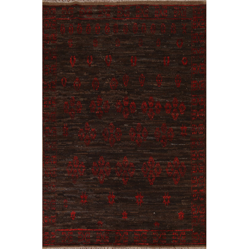 One-of-a-Kind 5'8" x 8'0" New Age Rectangle Wool Area Rug in Red