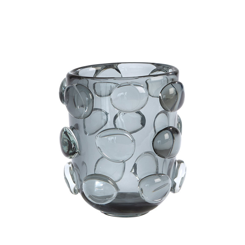 Vase de table en verre, H 8 po x l 6,5 po x P 5,5 po