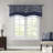 Aubrey Navy Paisley Jacquard Scalloped 50x18" Window Valance With Beads-1768060567