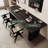 Black Rectangular Solid Wood desk-108953376