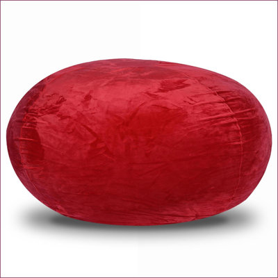 Minky Velvet Bean Bag Chair for Kids &amp; Adults, 3ft Plush with Washable Cover | Red | Velvet