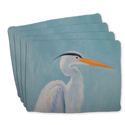 Great Blue Heron Braided Polyester Placemats | Set of 4