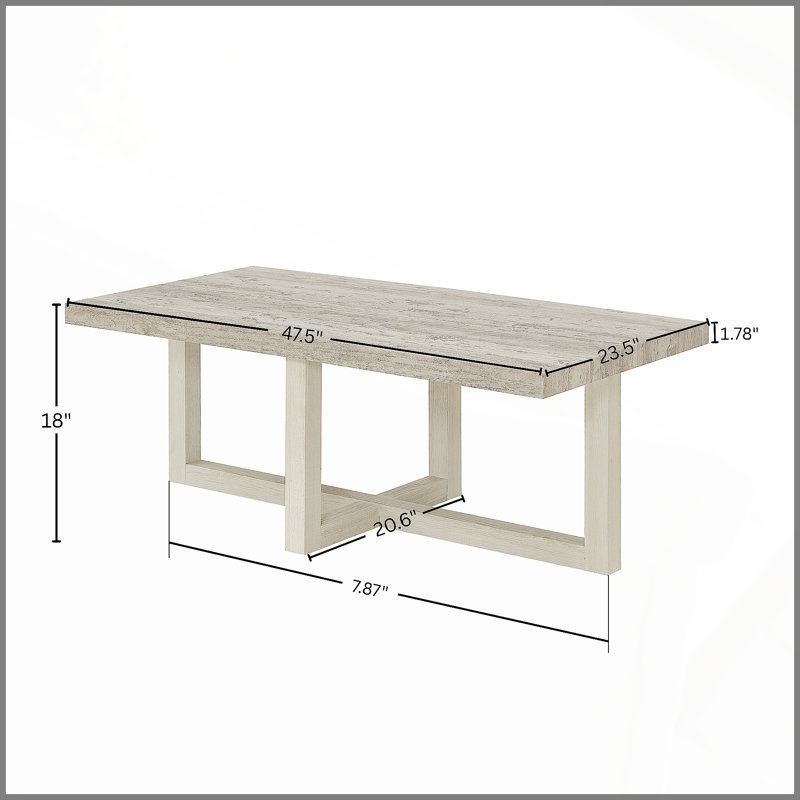 Table basse Luno, gris vieilli et beige, Weathered Gray;Beige