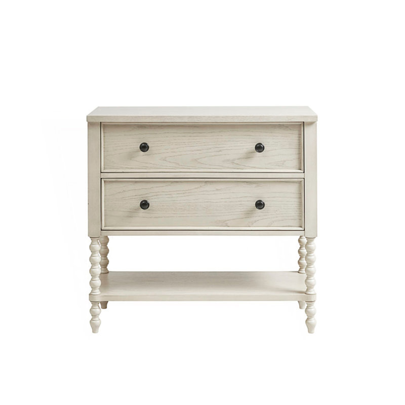 Commode d'appoint 2 tiroirs avec tablette, commode de chambre, Naturel