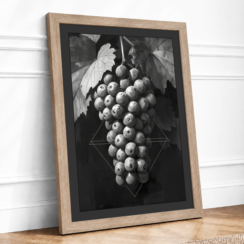 Suspended Grapes Minimalist - Print, A1 - 84.1 x 59.4 cm, Oak