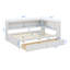 Lit de jour double en bois avec rangement intégré, éclairage USB / DEL et cadre de lit à deux tiroirs-306126842