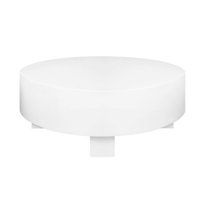 Thick Top Coffee Table with Cross Base in White Lacquer