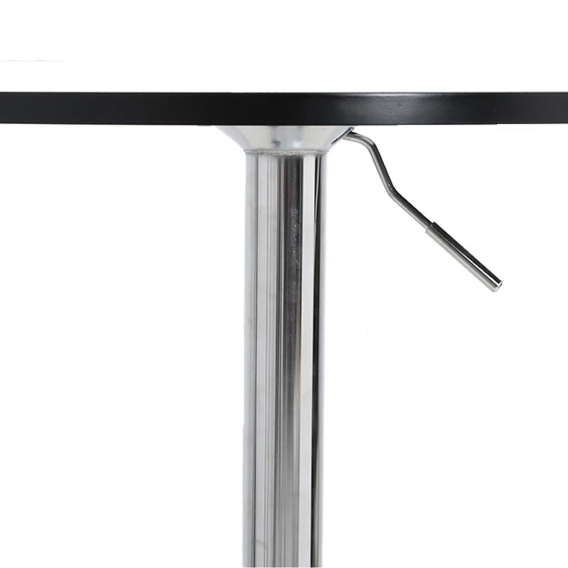 Ocie Round Wood Metal Outdoor Bar Table , cm W cm D, Black, 90cm H x 60cm W x 60 cm L