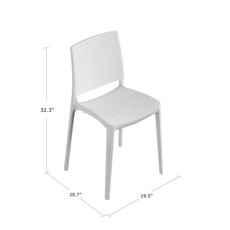 Auni Premium All-Weather Wicker Outdoor Stacking Dining Side Chair, Orange
