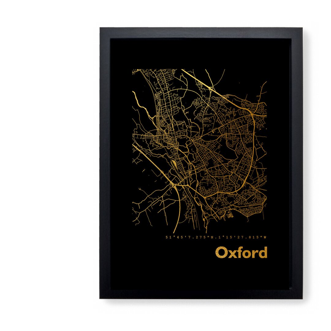 Gerahmtes Papierbild - Grafikdruck „Oxford Map”