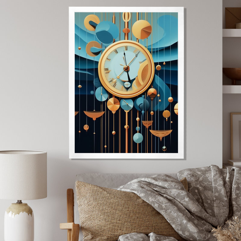Impression sur toile, "Impermanence future géométrie I", H 40 po x l 30 po x P 1,5 po, Cadre simple blanc