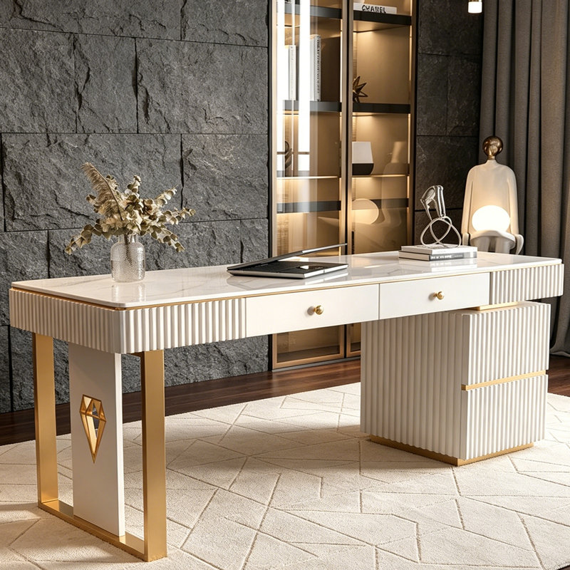 Bureau élégant et minimaliste, 29.53" H x 78.74" W x 27.56" D