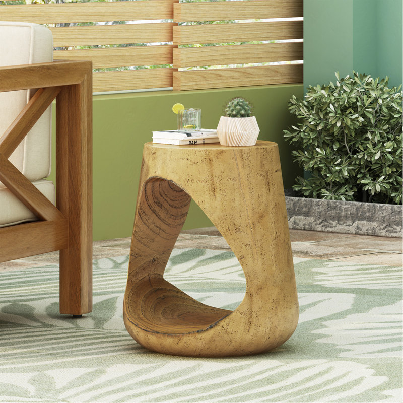 Table d'appoint creuse, texture semblable au bois, couleur naturelle, Natural
