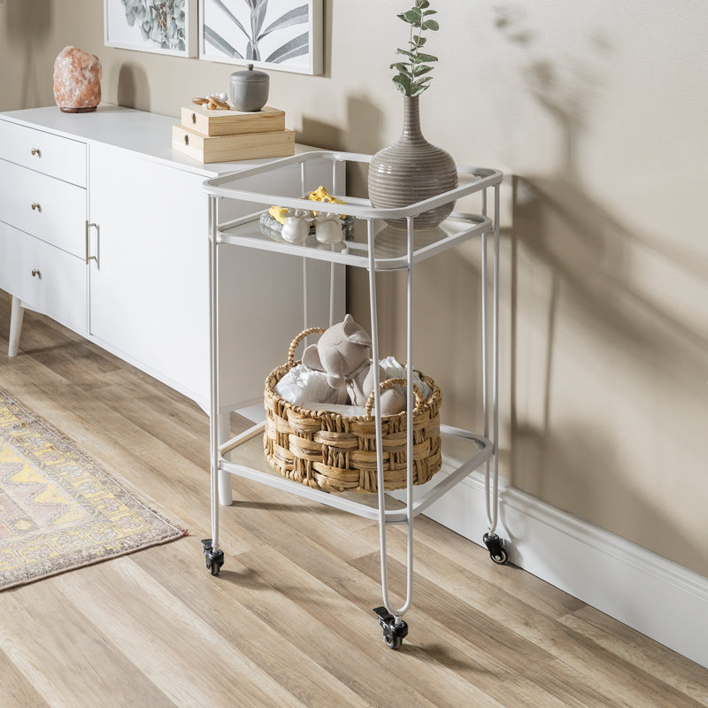 Maisonet Metal Bar Cart, White