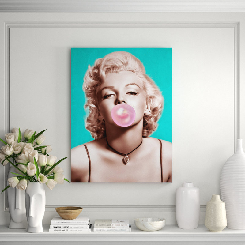 Bubblegum Marilyn Print by N Perez, 20" H x 16" W x 2.5" D, Acrylic