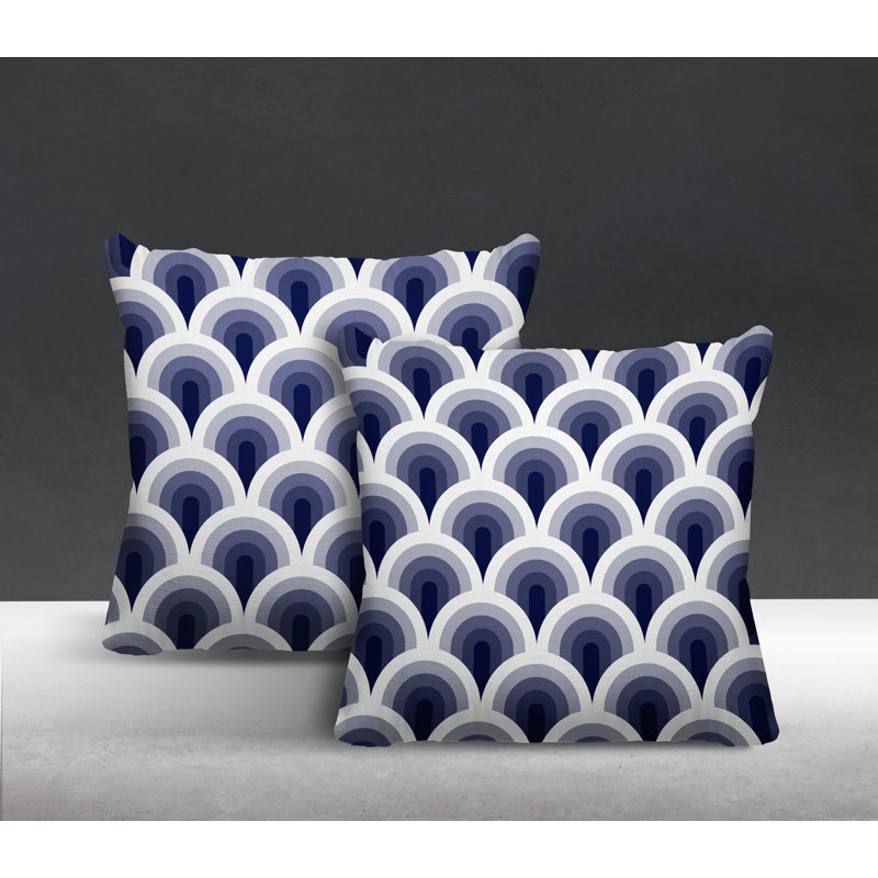  Coussin décoratif intérieur / extérieur, L 15 po x H 15 po, Bleu marine