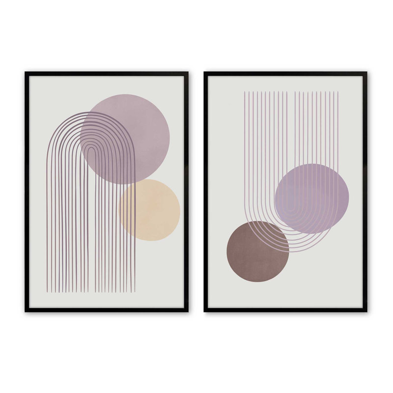 Pastel Pathways Set of 2 Prints, Satin Black, 48" x 32", Framed Print