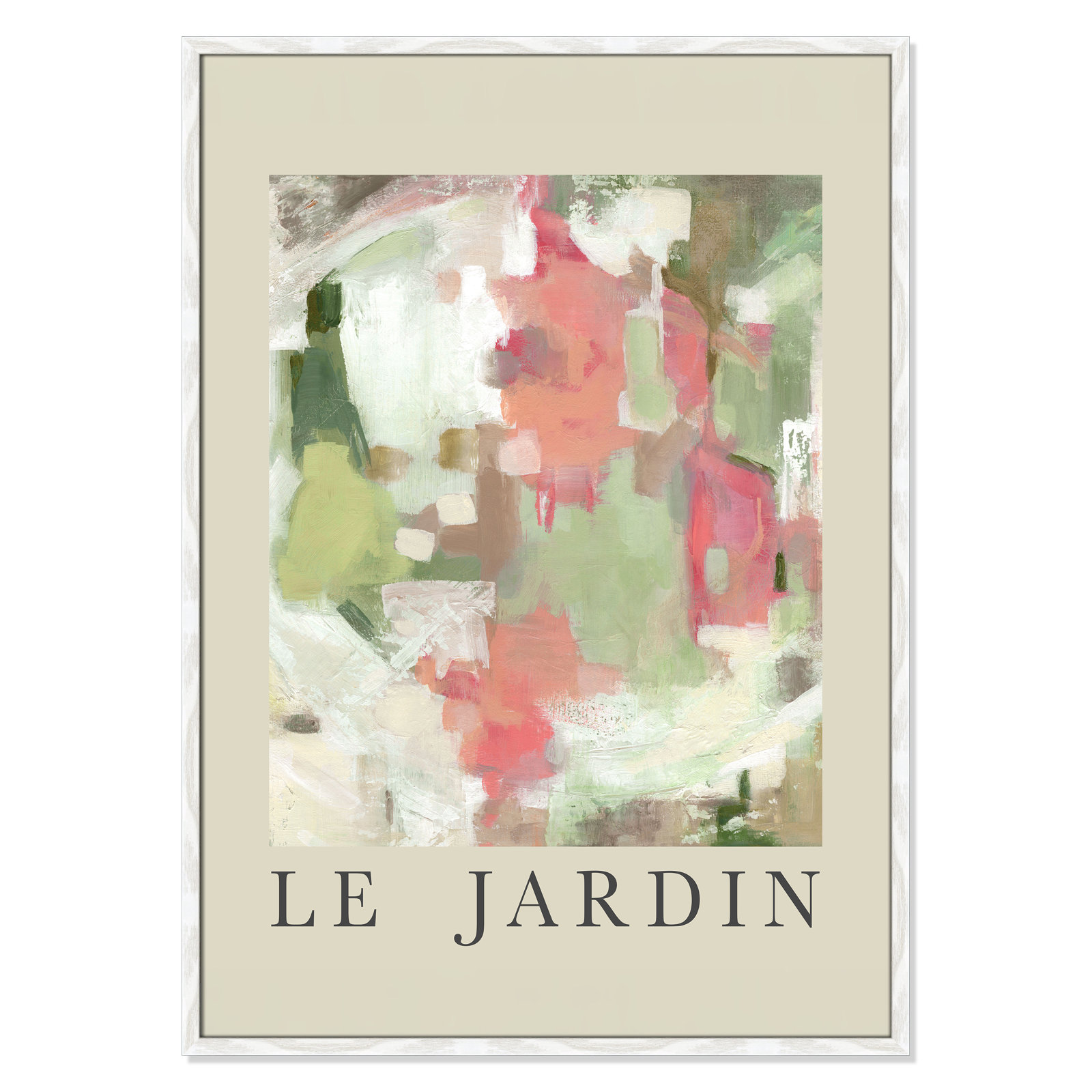 Botanical Poster Collection " Le Jardin " by Carol Robinson, No, White Single Picture Frame, 41.5" H x 29.5" W x 0.75" D