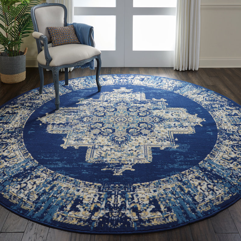 Skender Oriental Indoor Rug, Round 8'
