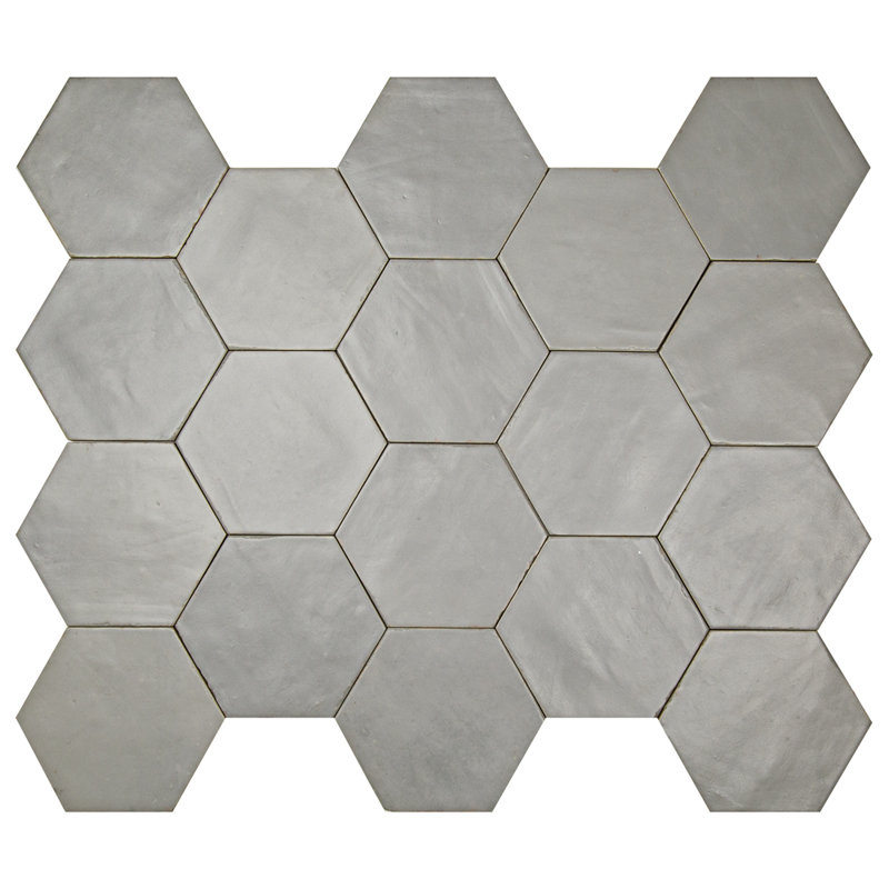 Geometric Hexagon 6" x 6" Porcelain Wall & Floor Tile, Gray