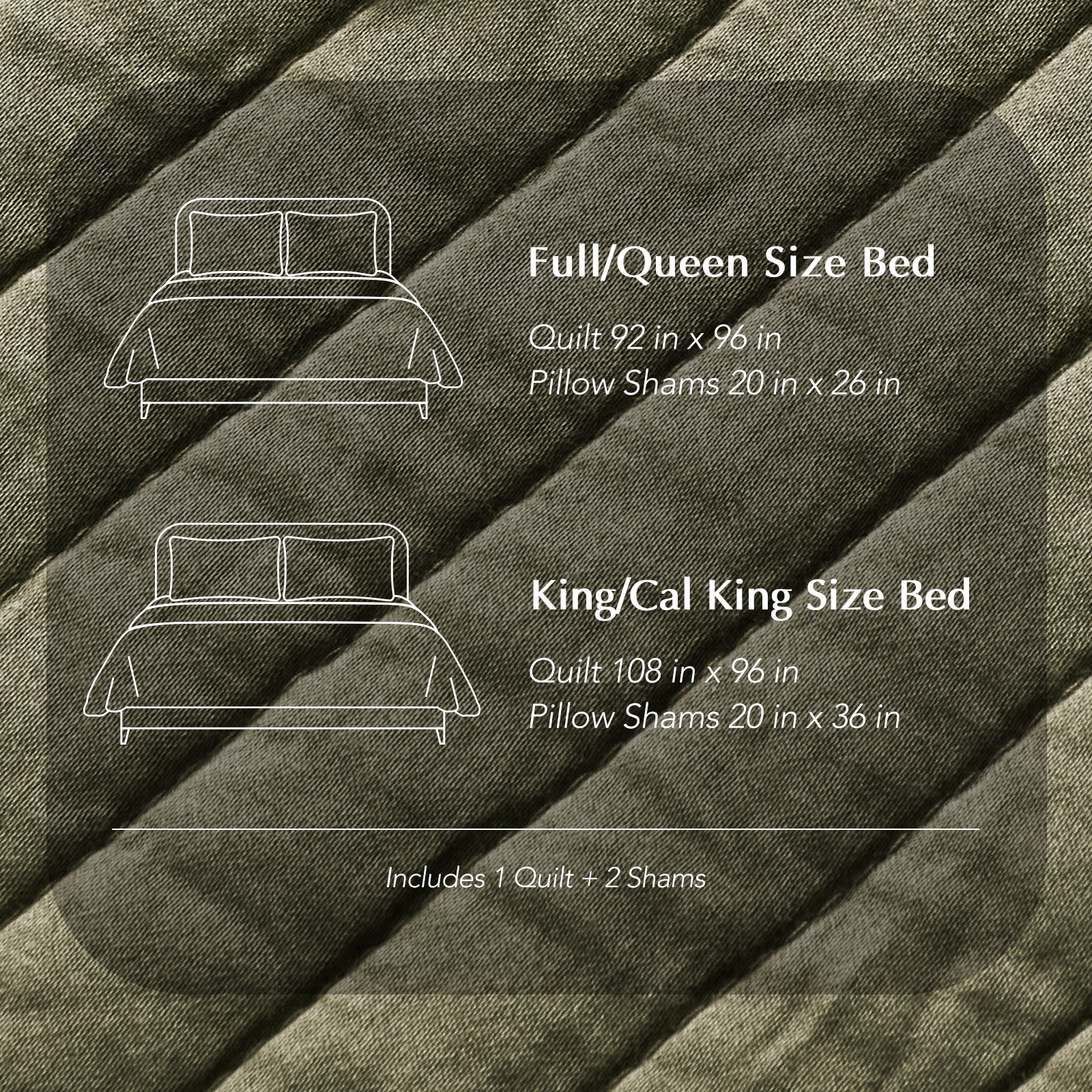 Oversized Cotton Sateen Channel Stitch Quilt Set - 3 Pieces King/Queen Bedding Comforter Set with Pillow Shams, All Season Lightweight Bedspread