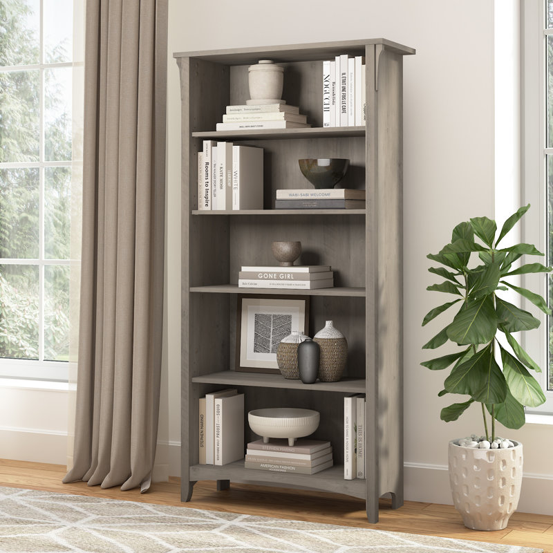 Tall 5 Shelf Bookcase in Driftwood Gray, Driftwood Gray
