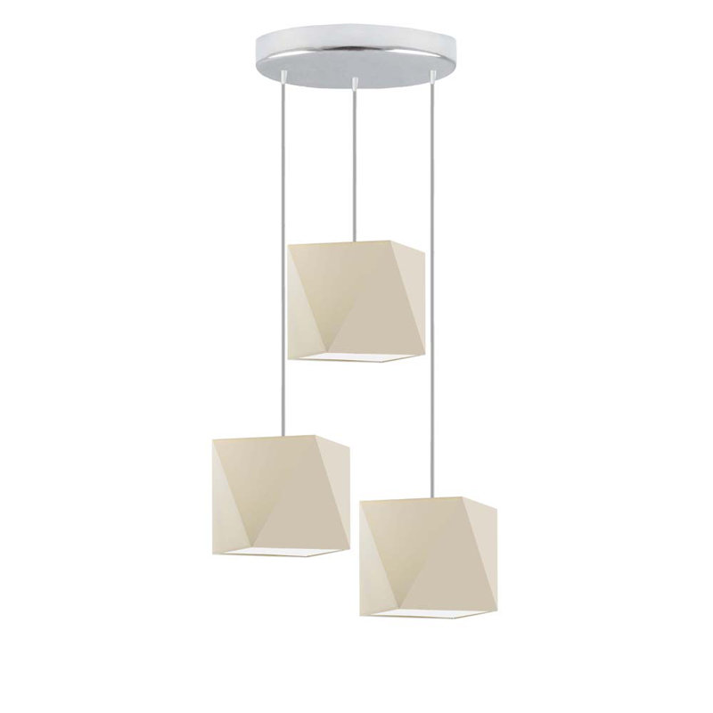 Deneene 3 - Light Cluster Pendant, Beige, Chrome