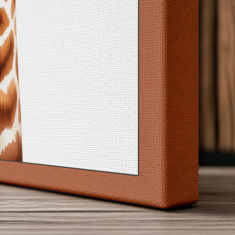 Gentle Giraffe Modern - Wrapped Canvas, 30x20 - 76.2 x 50.8 cm, Terracotta Border
