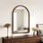 Montra Brown 24"W x 36"H Arched Wood Wall Mirror with Braided Rubber Frame-125562584