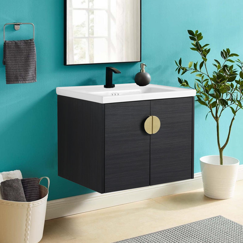 Cassil 24'' Single Bathroom Vanity with Ceramic Top
