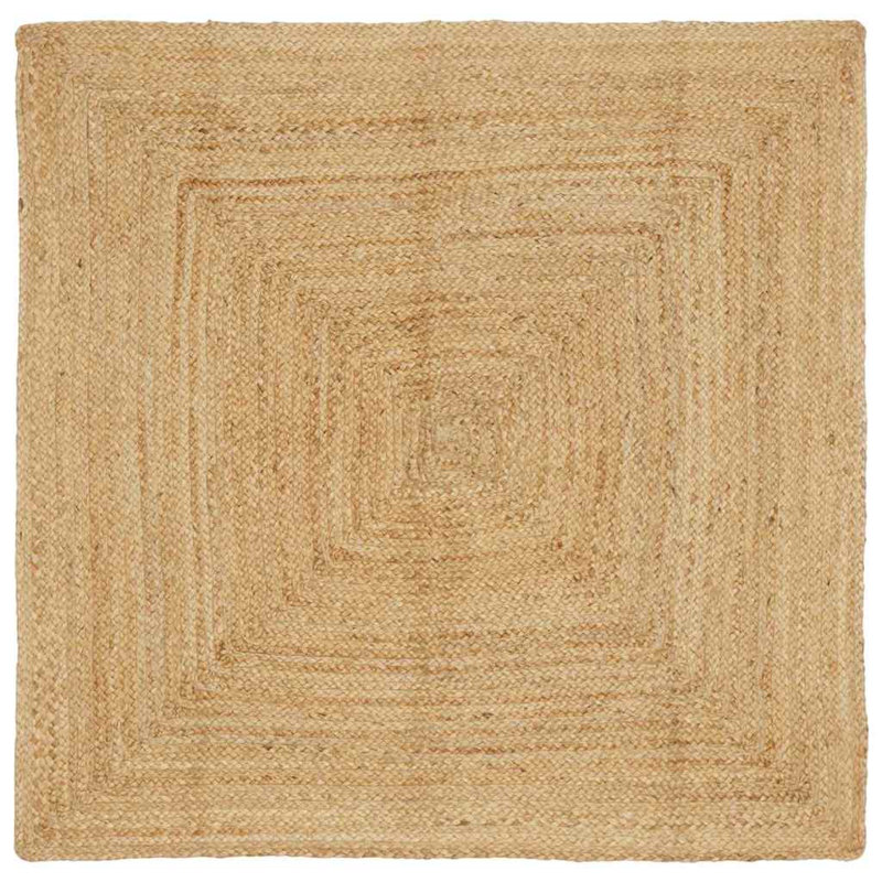 Rectangle Linen Hand Hooked Area Rug, Square 120 cm