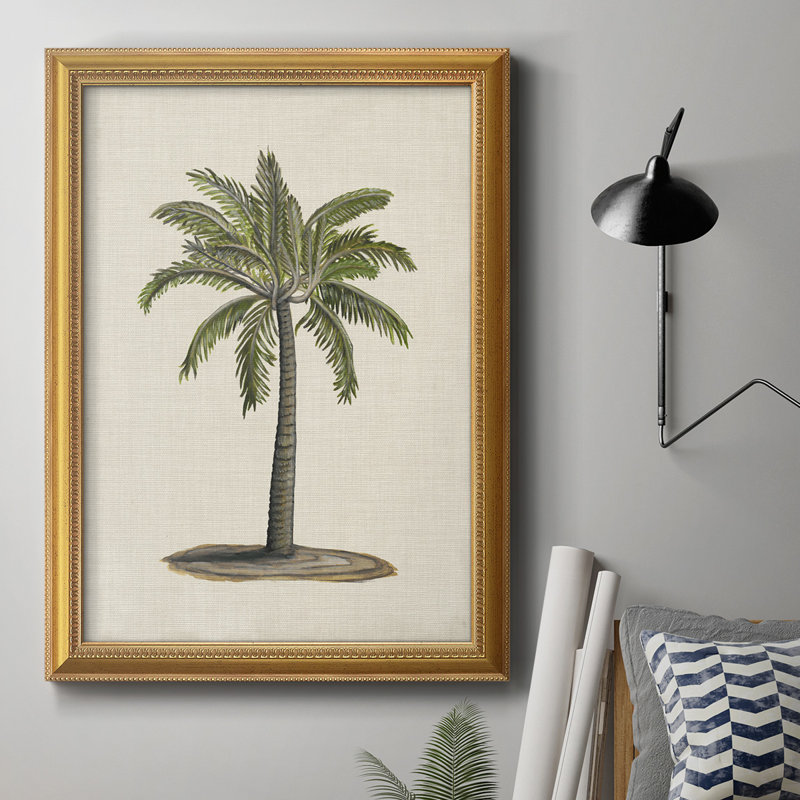 Toile encadrée de qualité supérieure AU CH British Palms I - prête à être accrochée, H 36 po x l 24 po x P 2,5 po
