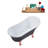 55" Streamline Clawfoot Soaking Acrylic Bathtub With Drain, Clawfeet, and Bamboo Tray-66365981-66365976