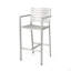 Ensemble de 2 tabourets d'extérieur avec cadre en aluminium antirouille 29,50 po d'extérieur, argent