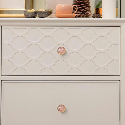 Peachy Pink Shell Pattern Circle Knob Multipack