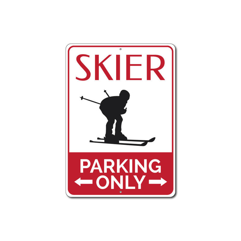 Panneau de skieur en aluminium, H 14 po x l 10 po x P 0,04 po