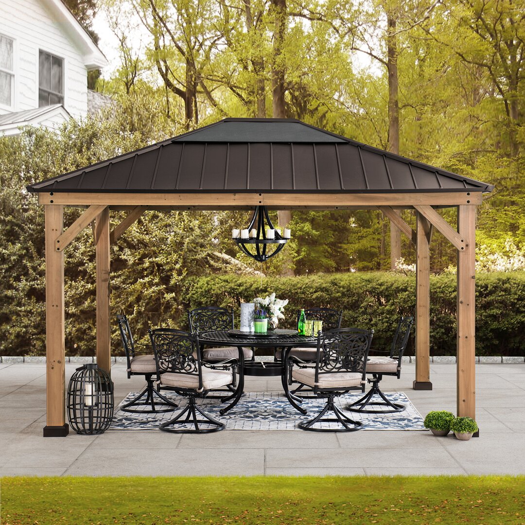 Sunjoy Zedernholz Gazebo Pavillon BRURI - 335cm x 393cm, Murphys