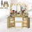Modern Corner Makeup Vanity Set with Mirror and Cabinets-1608591986