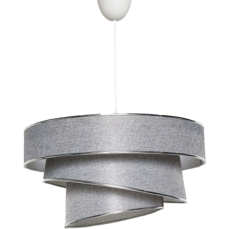 Lustre glamour avec capuchon en coton, 15,7 x 15,7 x 7,9 pouces | Hauteur totale: 28,3 pouces | Douille E27, 40 W maximum | Certifié CE | Parfait pour les décors scandinaves et champêtres | Élégant luminaire pour le salon, la salle à manger et le ve