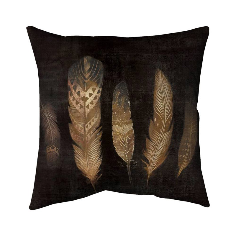 Brown featers - 20"x20" Throw pillow - Poly twill - Print on demand