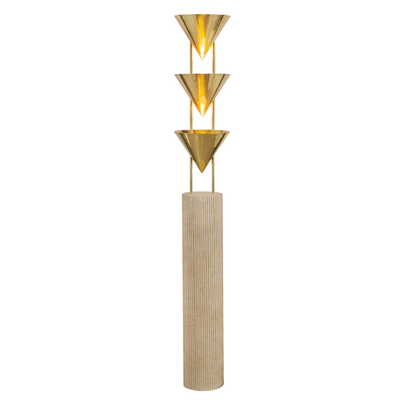 Versus 67-in Brass Floor Lamp, Patina Brass