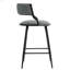 Tabouret de bar 26 po à hauteur de comptoir avec tabouret de bar et housse en tissu noir avec revêtement thermolaqué et repose-pieds