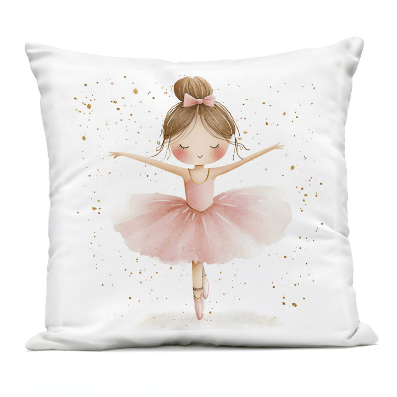 Coussin pour l'extérieur Sweet Ballerina Pose, Ballerine rose 1