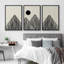 Art mural Mid-Century moderne bohème minimaliste abstrait montagne soleil encadré sur toile, 3 pièces-1273325219-1220743036